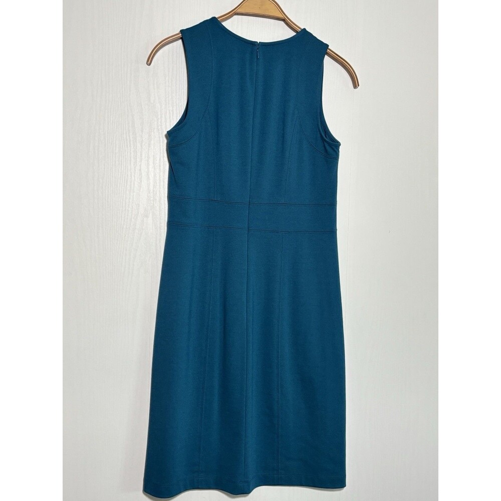 Ann Taylor Sheath Dress Womens 6 Blue Teal Sleeveless Knee Length Stretch Career - Picture 15 of 15